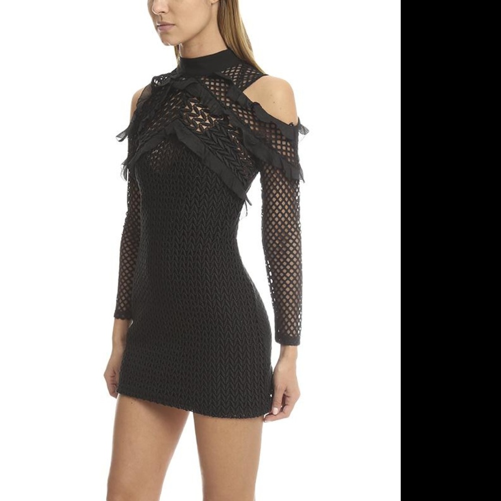 SELF-PORTRAIT PURL KNIT COMBI COCKTAIL DRESS - Picture 2 of 7